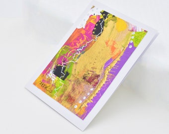 Note Card, Hand Painted Note Card, All Occasion Card, Abstract Painting, Acrylic Painting, Unique Greeting Card, Birthday Card