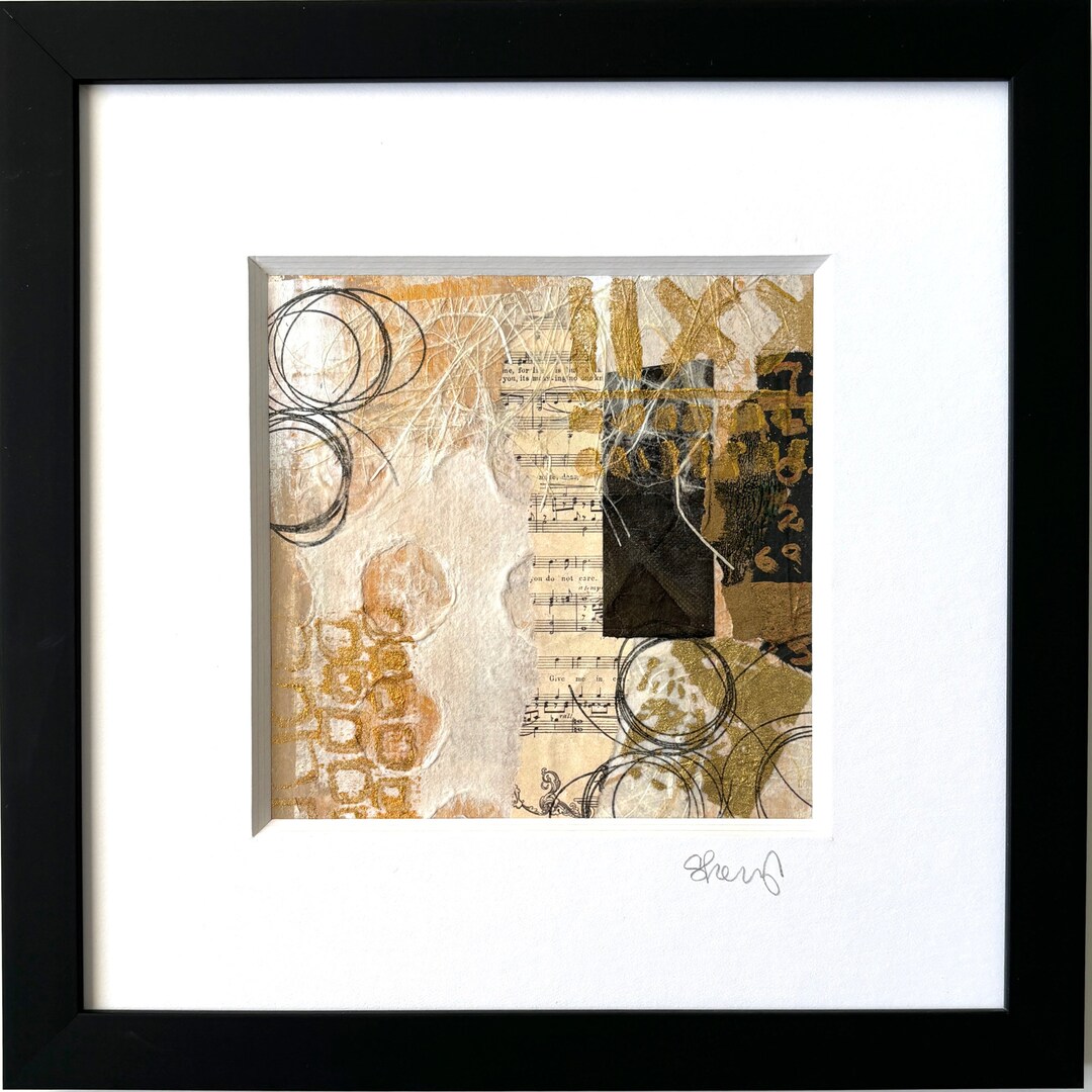 Mixed Media Collage, Original Art, Wall Art, Small Art, Matted Artwork ...