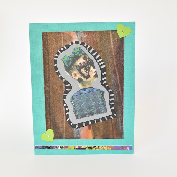 Handmade Greeting Card, Funky Card, Hand Painted Card, Card for Teen, Card for Her