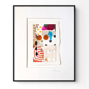 Original Abstract Art, Mixed Media Collage,  8 x 10 Wall Art, Home Decor