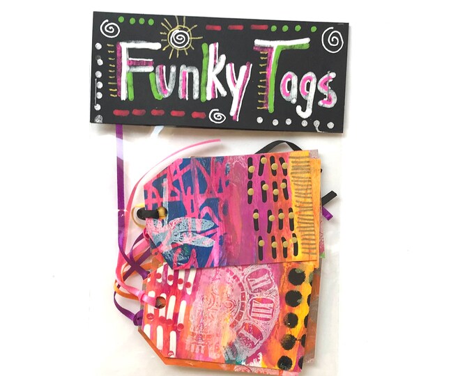 Hand Painted Gift Tags, Gift Tags, Graffiti Gift Tags, Funky Tags, Gift ...