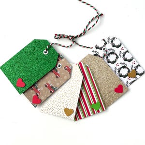 Handmade Christmas Gift Tags, Holiday Gift Tags, Unique Gift Tags, Luxury Gift Tags, Christmas Wrap, Christmas Tags, Set of 6