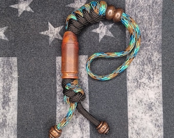 Paracord Knife Lanyard| Flame KissedCopper Bullet|Bookbad lanyard|Keyfob lanyard|EDC| Everyday Carry| 2 tone Copper Lanyard|