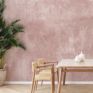 Pink Stone Wallpaper, Stone Texture Wall Mural, Grunge Pink Wall Peel and Stick Wallpaper