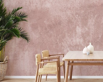 Pink Stone Wallpaper, Stone Texture Wall Mural, Grunge Pink Wall Peel and Stick Wallpaper