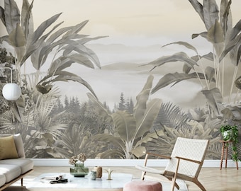 Tropical Wallpaper, Rain Forest Peel and Stick Wall Mural, Nature Removable Self Adhesive Wallpaper