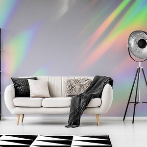 Regenbogen Lichtbrechung Tapete, Schälen und Aufkleben Helles Minimal Wandbild, Selbstklebende Tapete
