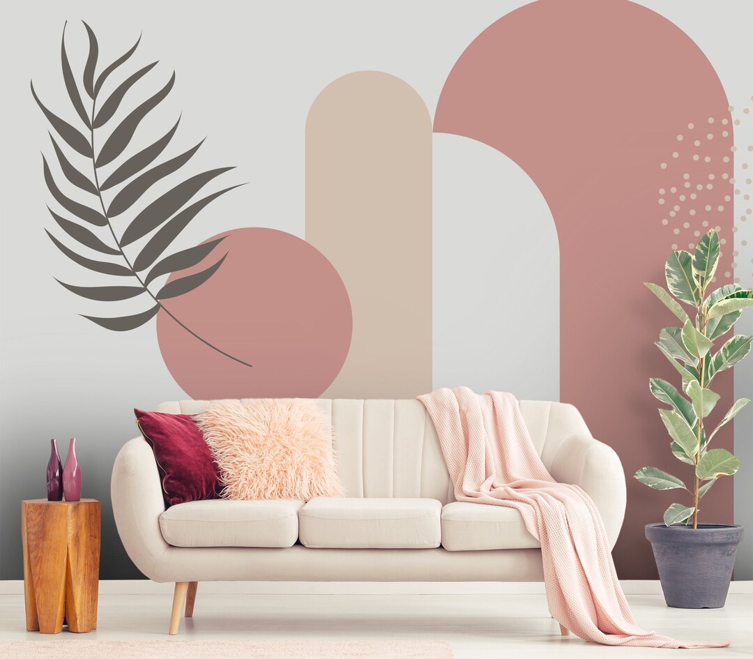 Geometric Wallpaper, Boho Arches Peel and Stick Wall Mural, Abstract ...