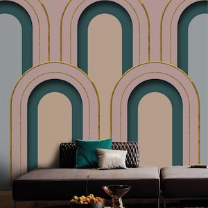 Art-Deco-Tapetenmuster Modernes Geometrisches Minimalistisches Schälen und Stick Abnehmbares selbstklebendes Wandbild Wohnzimmerdekor