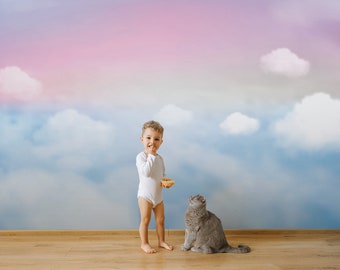 Clouds Kids Wallpaper: Sky Peel and Stick Nursery Wall Mural