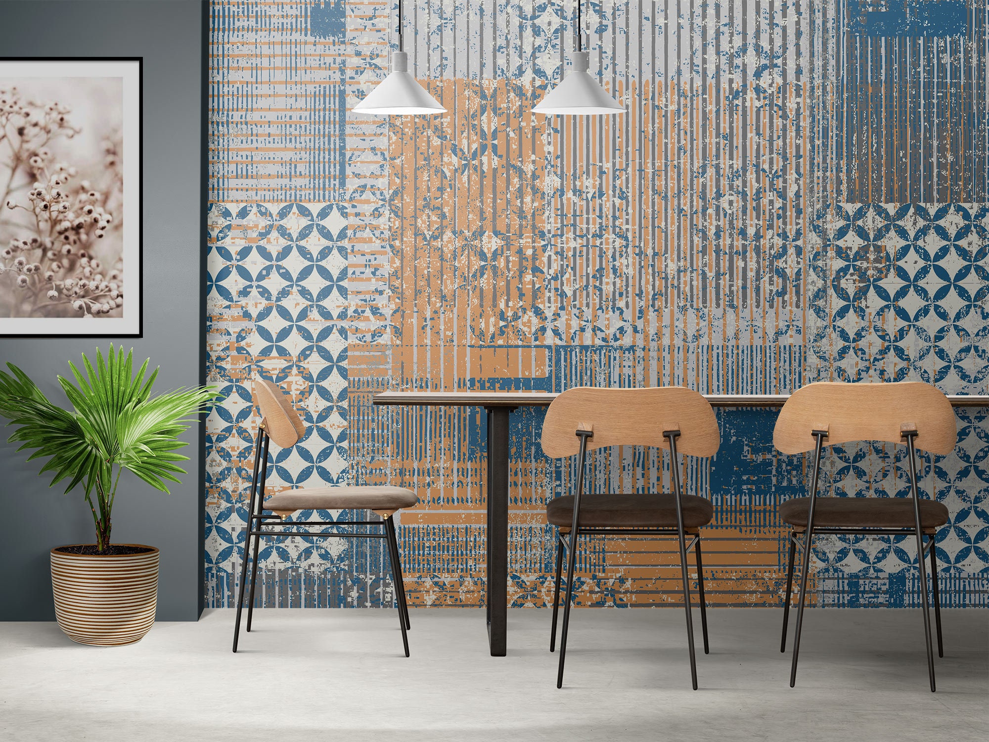 Distressed Boho Wallpaper: Texture Pattern Peel and Stick Wall Mural - Etsy