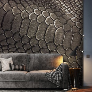 Carta da parati con texture a pelle di serpente, moderna carta da parati staccabile e adesiva, carta da parati autoadesiva