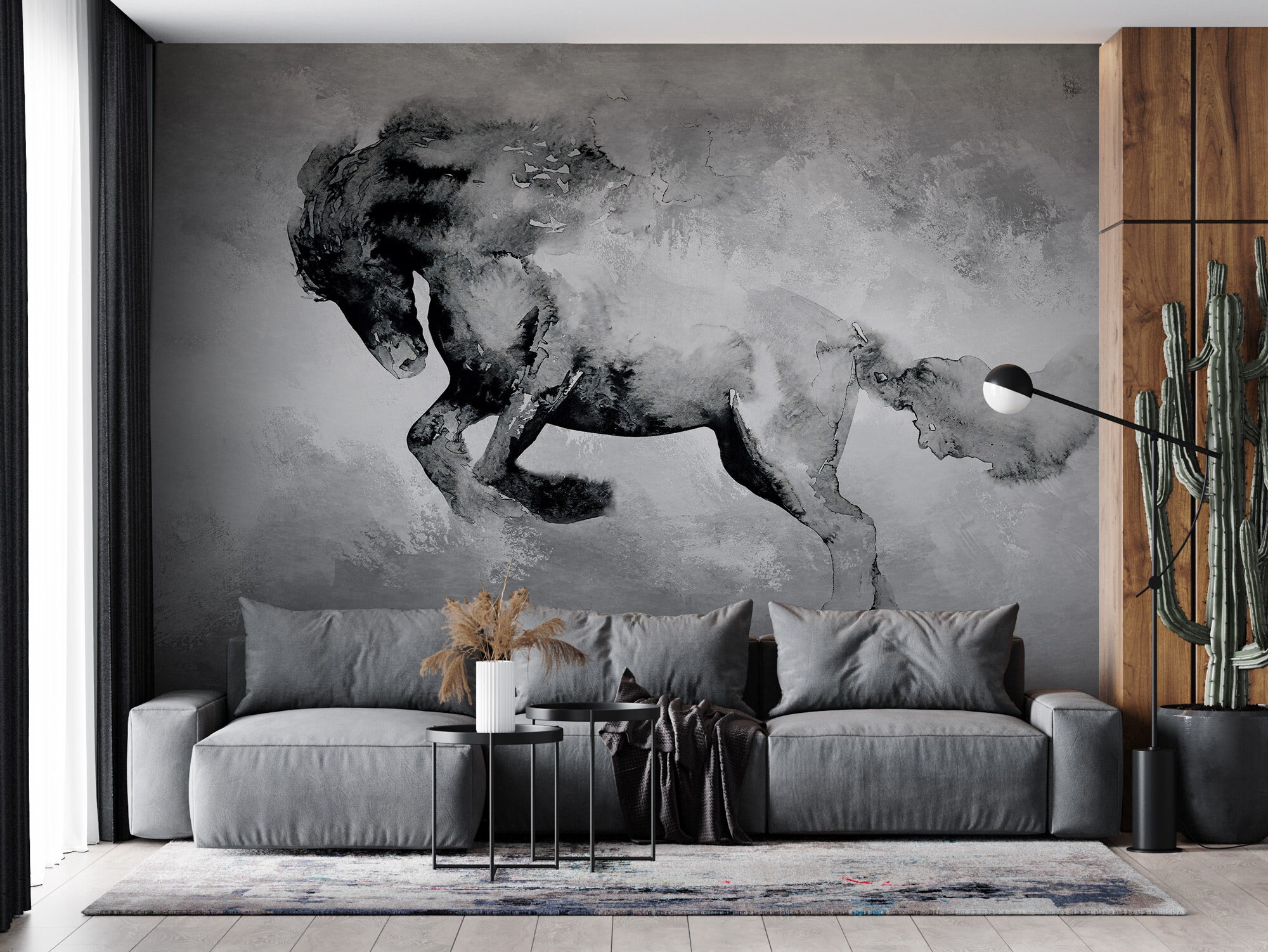 Peel-and-Stick-behangschildering paardenkunst: verwijderbaar  dierenmuurdecoratie - Etsy België, image size:2000x1501