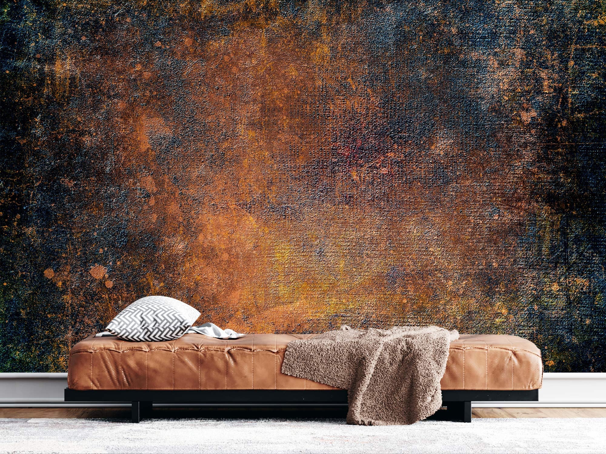 Vintage Grunge Stylish Distress Copper Wallpaper, Dark Brown Vintage Grunge Stylish Distress Copper Wallpaper, Dark Brown