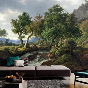 Vintage Scenic Wallpaper - Removable Peel and Stick Landscape Wallpaper