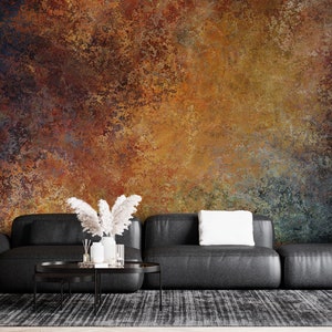 Rusty Copper Metal Wallpaper Peel and Stick Industrial Distress Wall