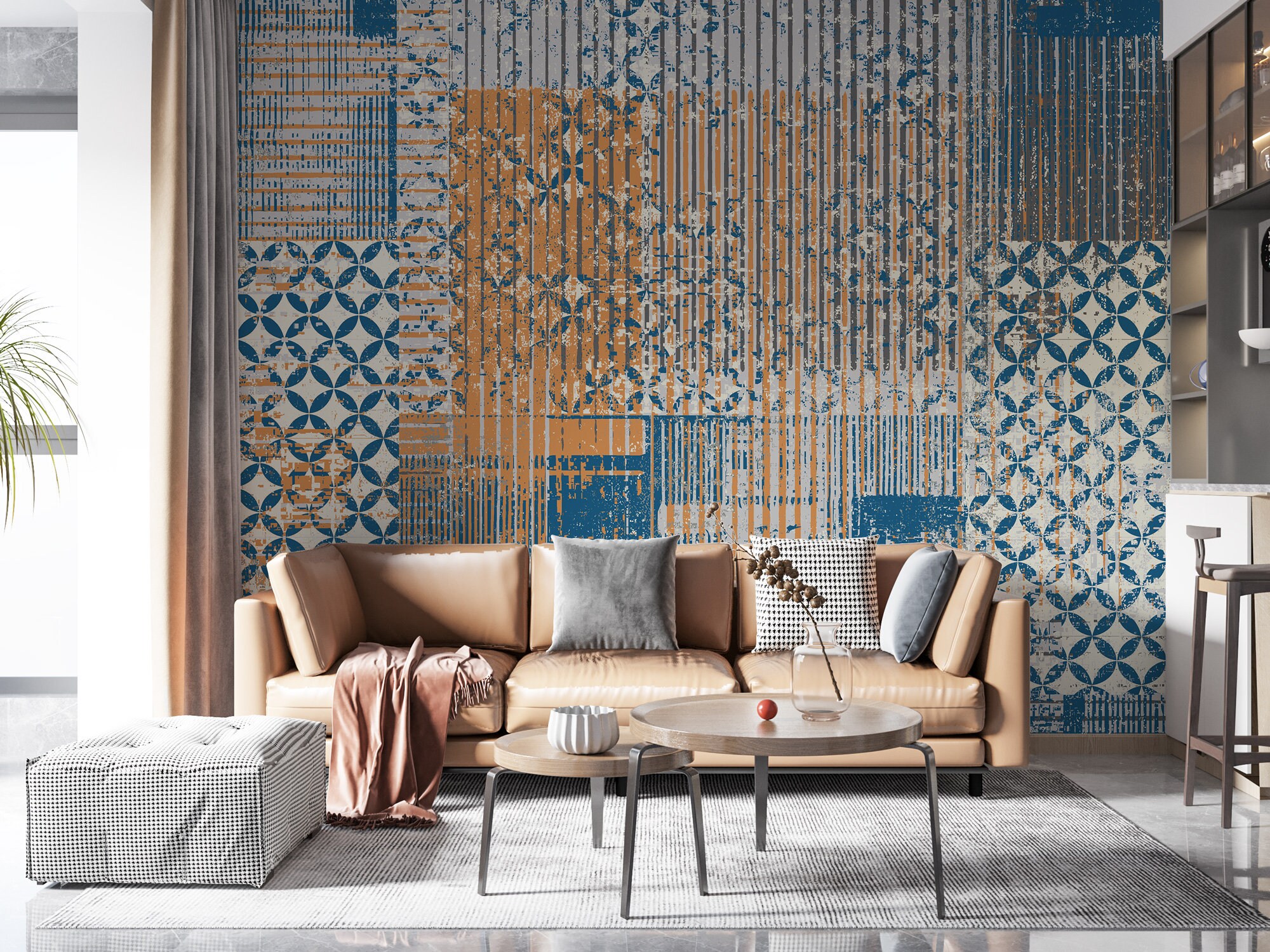 Distressed Boho Wallpaper: Texture Pattern Peel and Stick Wall Mural - Etsy