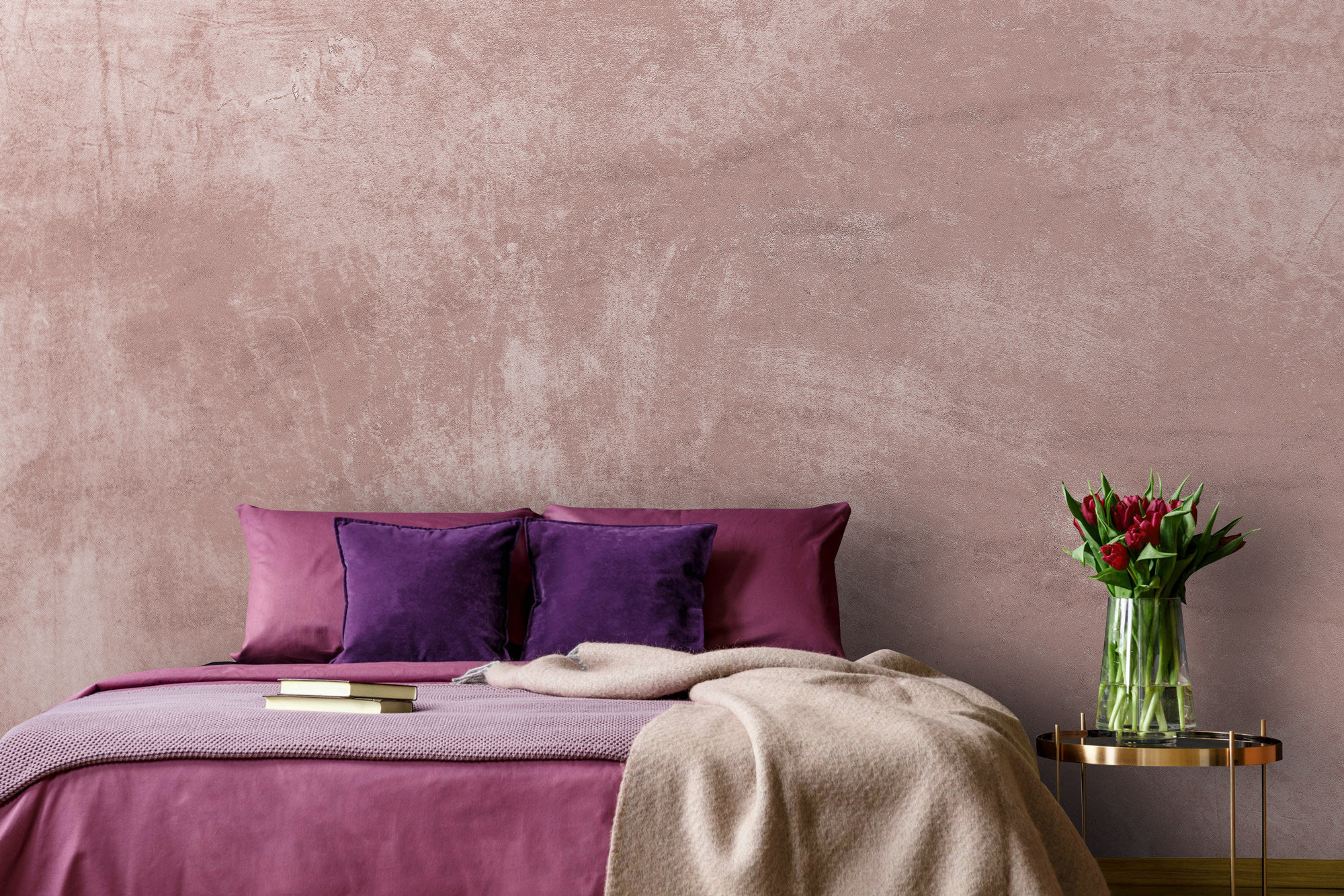 Pink Stone Wallpaper Stone Texture Wall Mural Grunge Pink Etsy UK