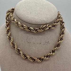 Vintage Monet gold tone thick twisted chain necklace