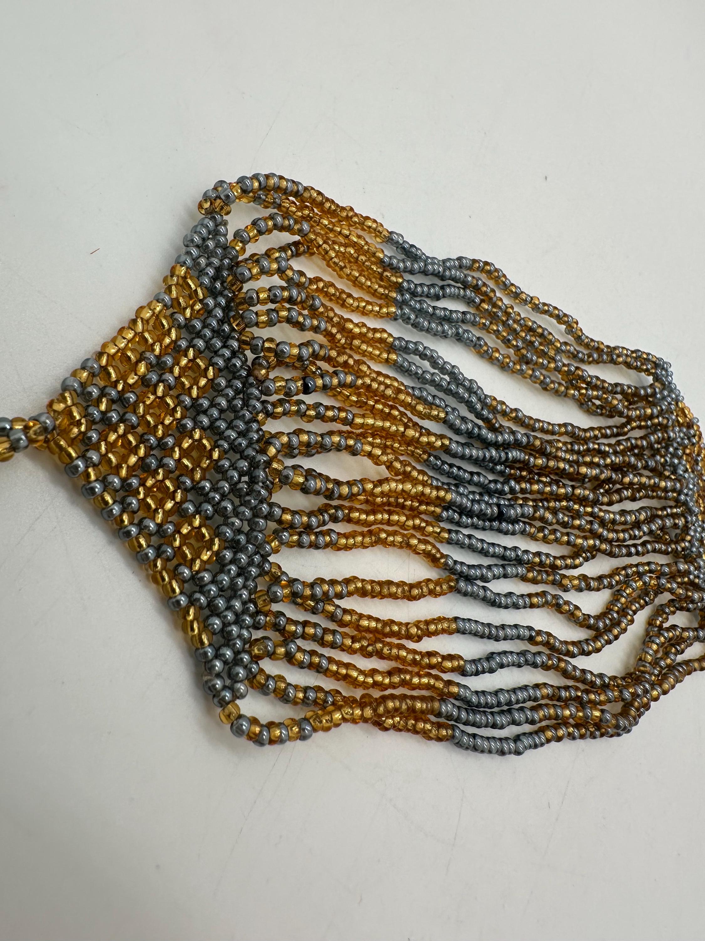 vintage 1940’s seed bead woven multistrand bracelet