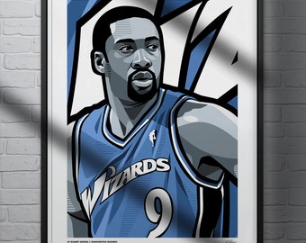 Gilbert Arenas Poster Washington Wizards Basketball Art Print