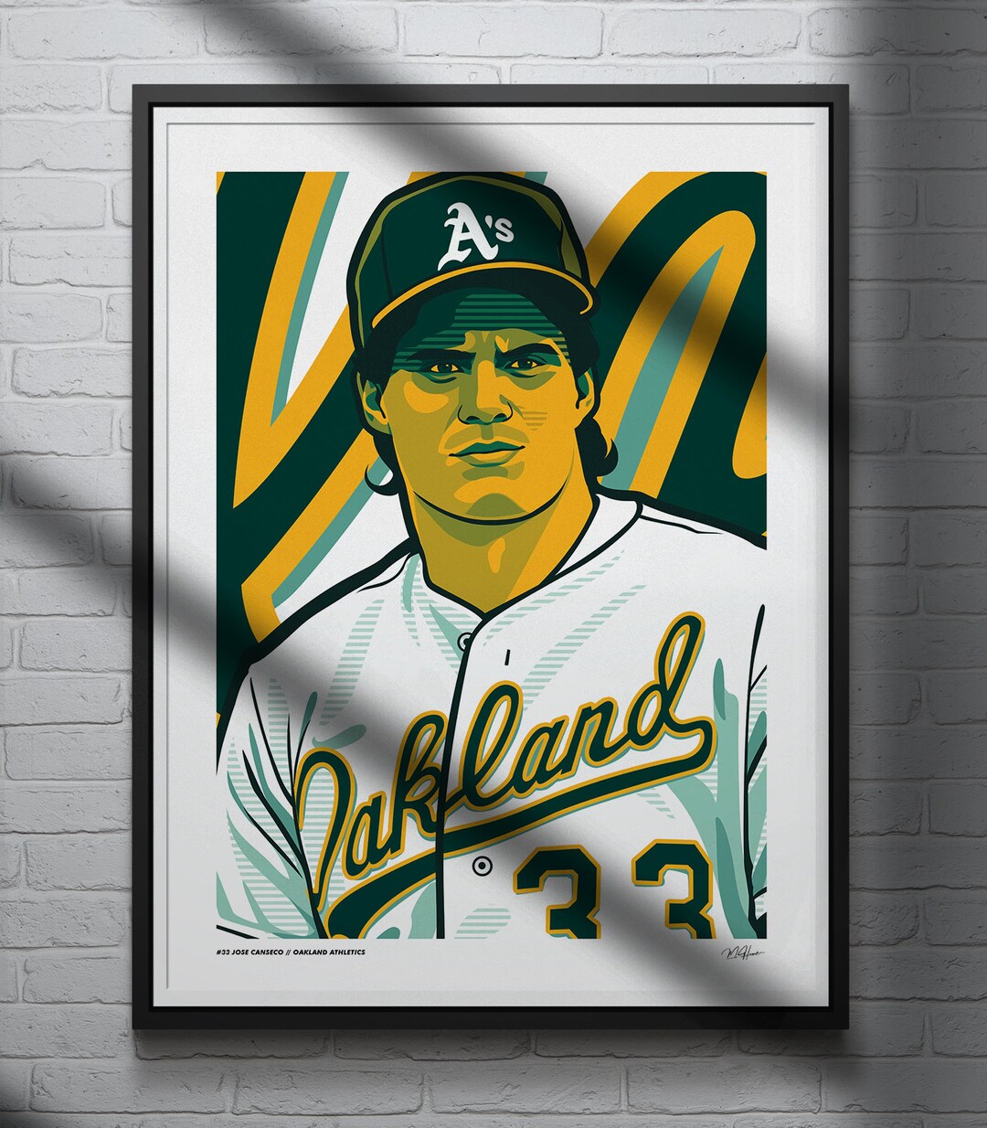 Jose Canseco Poster Oakland Athletics Baseball Illustrated Art Print - Etsy