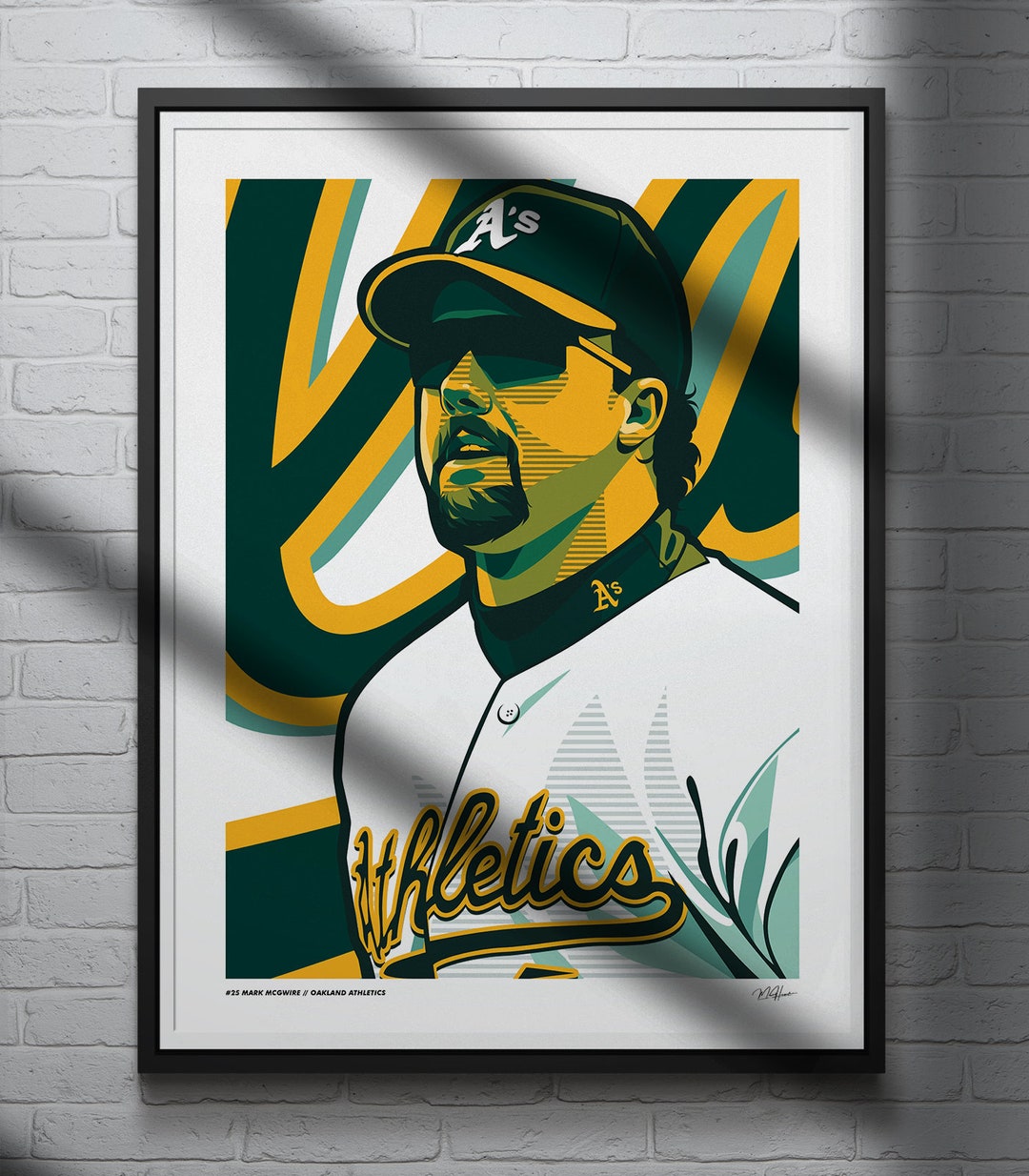Mark Mcgwire Poster Oakland Athletics Baseball Illustrated Art Print Etsy — free download