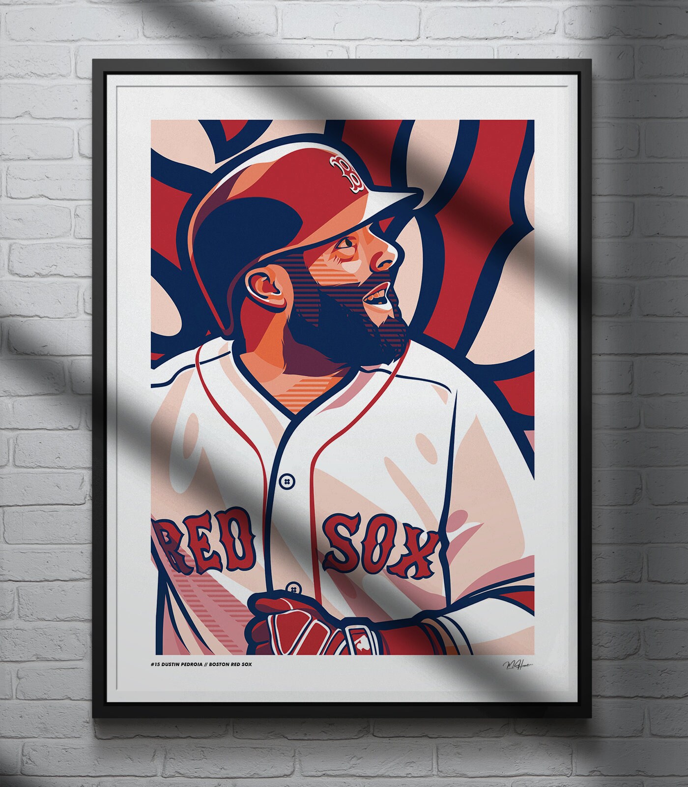 MLB Boston Red Sox Johnny Damon Vertical Swing Home Jersey 8x10
