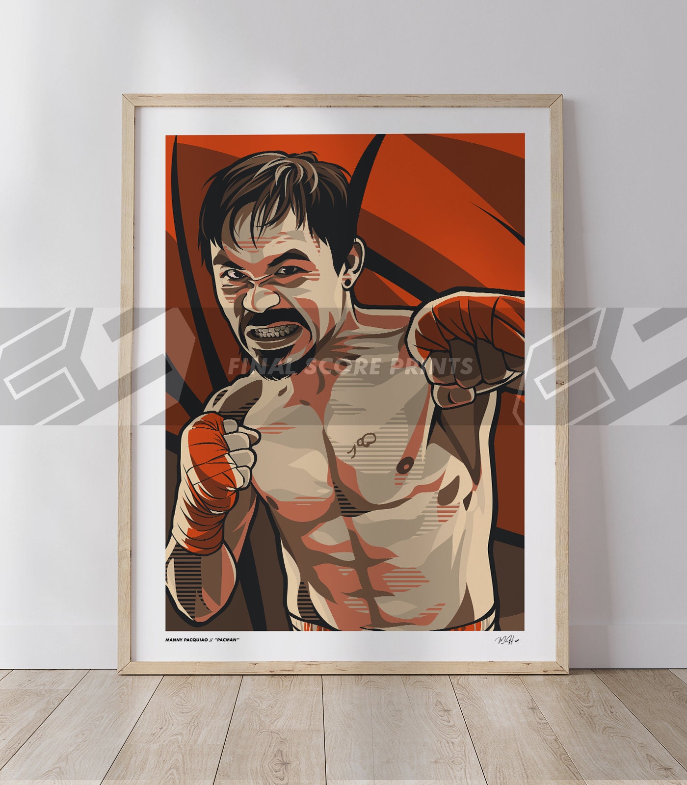 Poster Mural Photo Manny Pacquiao Boxe - Impression Sur Toile Style Moderne Multicolore - Neuf
