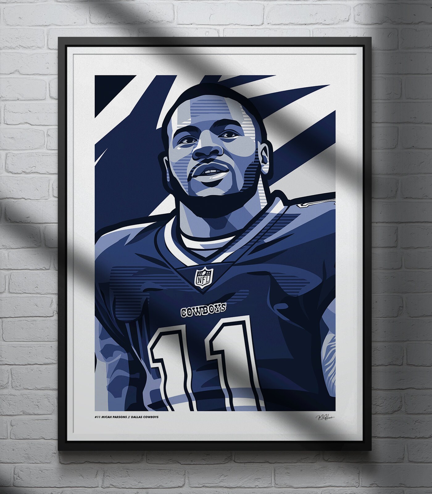 Micah Parsons Poster Dallas Cowboys Football Illustrated Art - Etsy