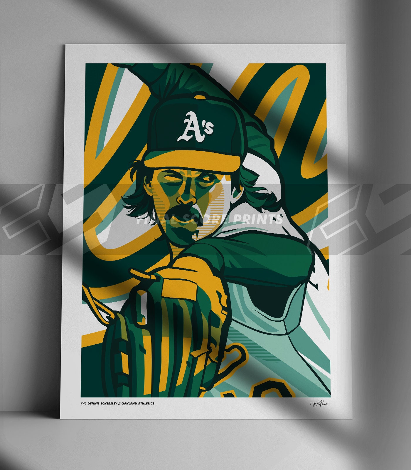 Dennis Eckersley Poster Oakland Athletics Baseball Illustrated - Etsy