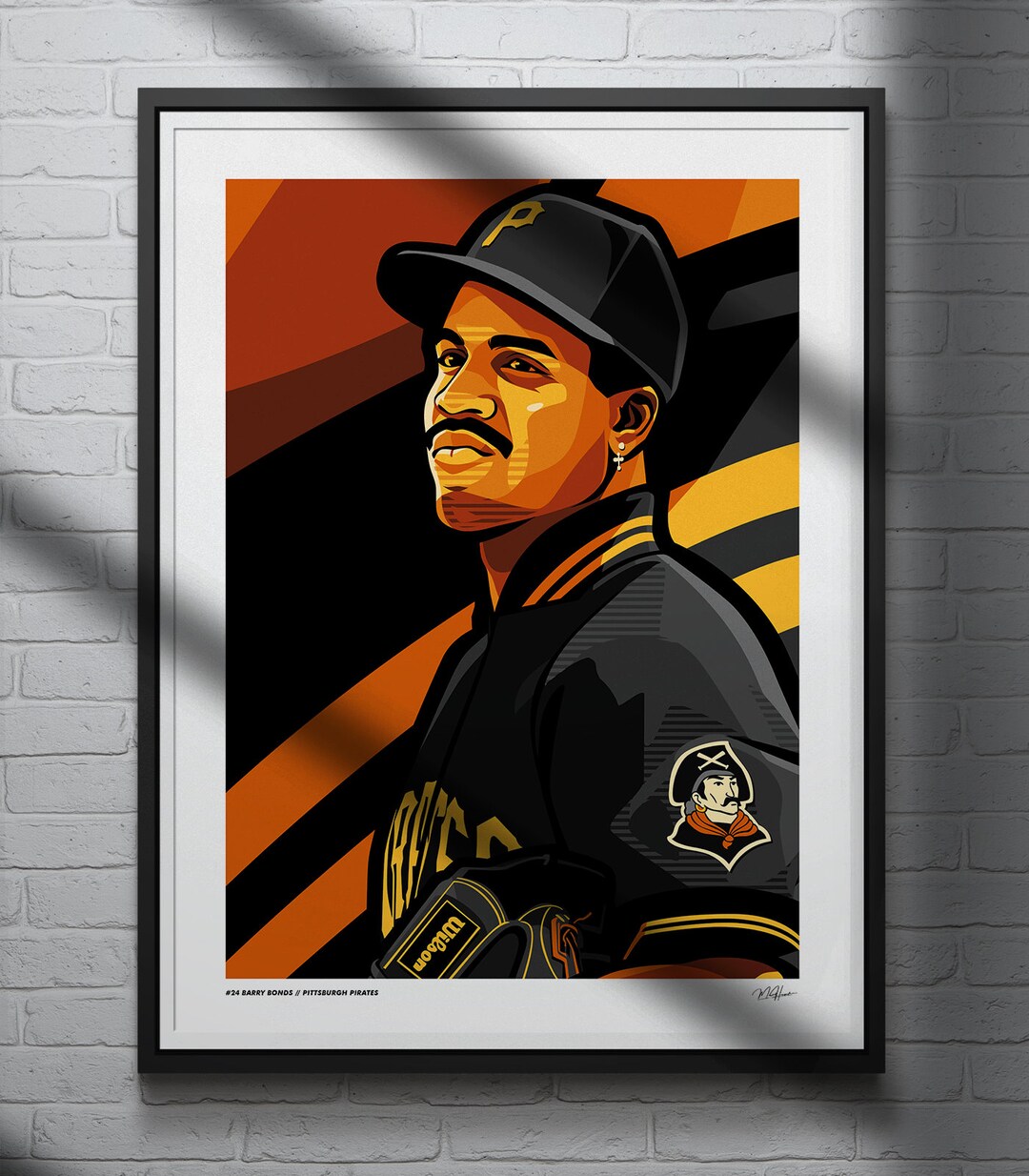 Barry Bonds Poster Pittsburgh Pirates Baseball Illustrated Art Print - Etsy