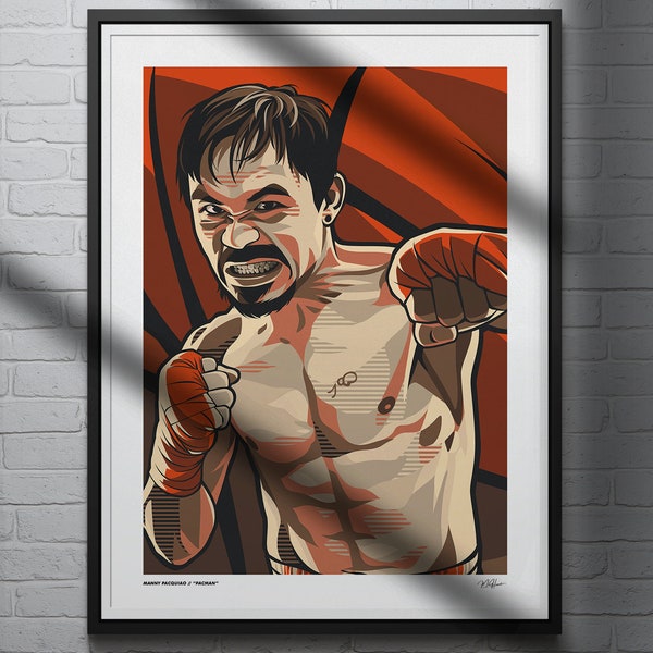 Manny Pacquiao Poster Boxing Illustrated Art Print