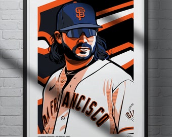 Brandon Crawford Poster San Francisco Giants Baseball Illustrated Art Print