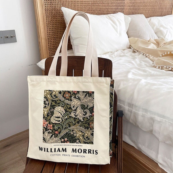 William Morris Tote Bag｜Vintage Flower Art Tote Bag｜Wedding Bridesmaid Handbag Gift｜Retro Floral Shoulder Bag｜Grandma Birthday Gift