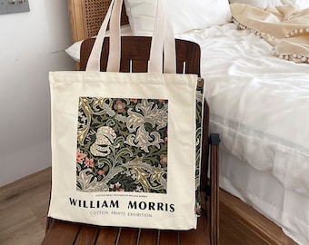 William Morris Tote Bag: Vintage Floral Canvas Shoulder Bag
