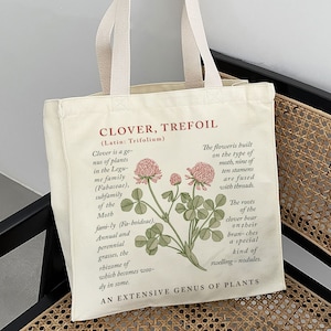 Sacred Spring Clover Canvas Tote Bag
