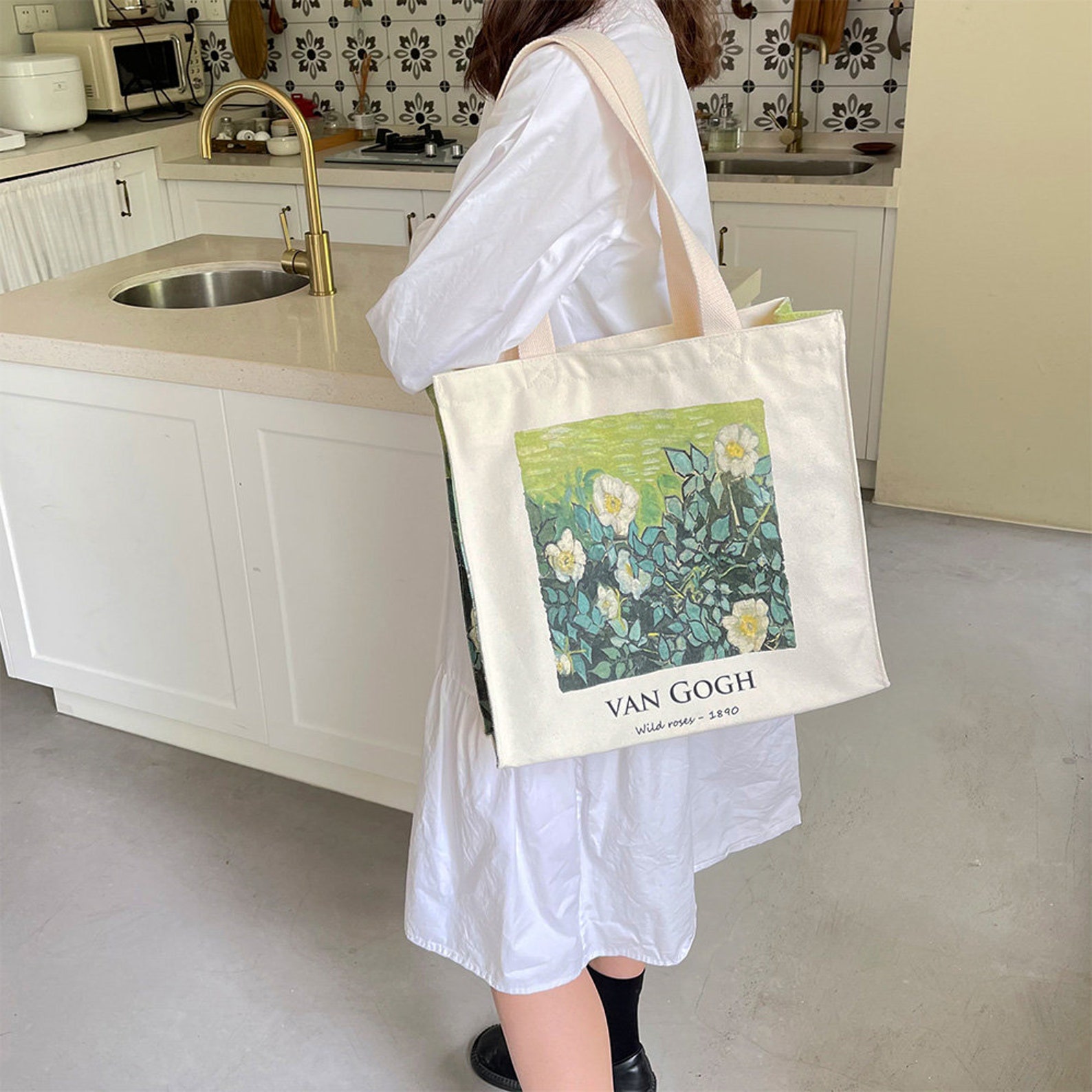 Wild Rose Tote Bagvan Gogh Tote Bagfloral Aesthetic - Etsy