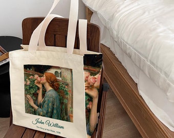 John William Waterhouse Tote Bag: The Soul of the Rose Art, Zippered Canvas Bag