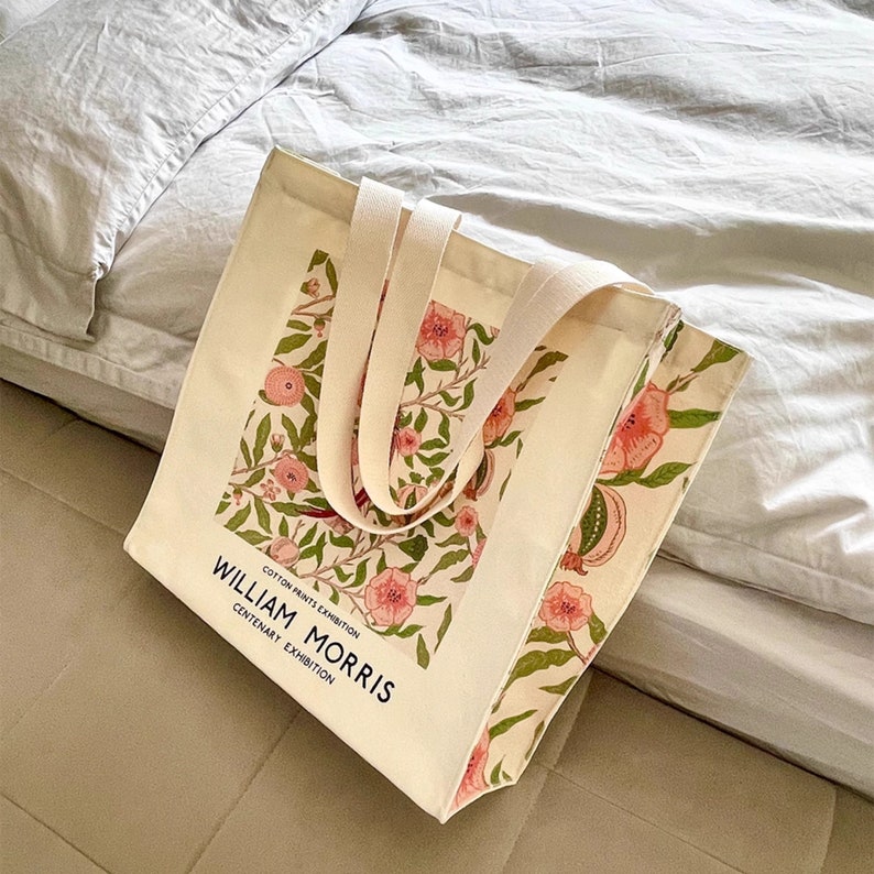 William Morris Art Tote Bag: Bird, Pomegranate, Flower Canvas Bag image 7