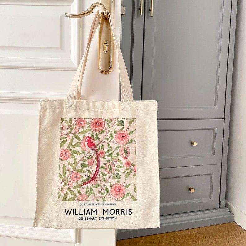 William Morris Art Tote Bag: Bird, Pomegranate, Flower Canvas Bag image 8