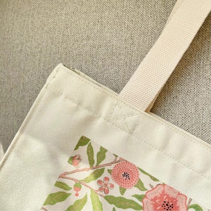 William Morris Art Tote Bag: Bird, Pomegranate, Flower Canvas Bag image 4