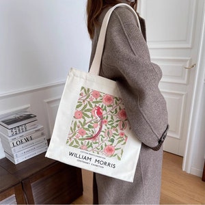 William Morris Art Tote Bag: Bird, Pomegranate, Flower Canvas Bag image 9