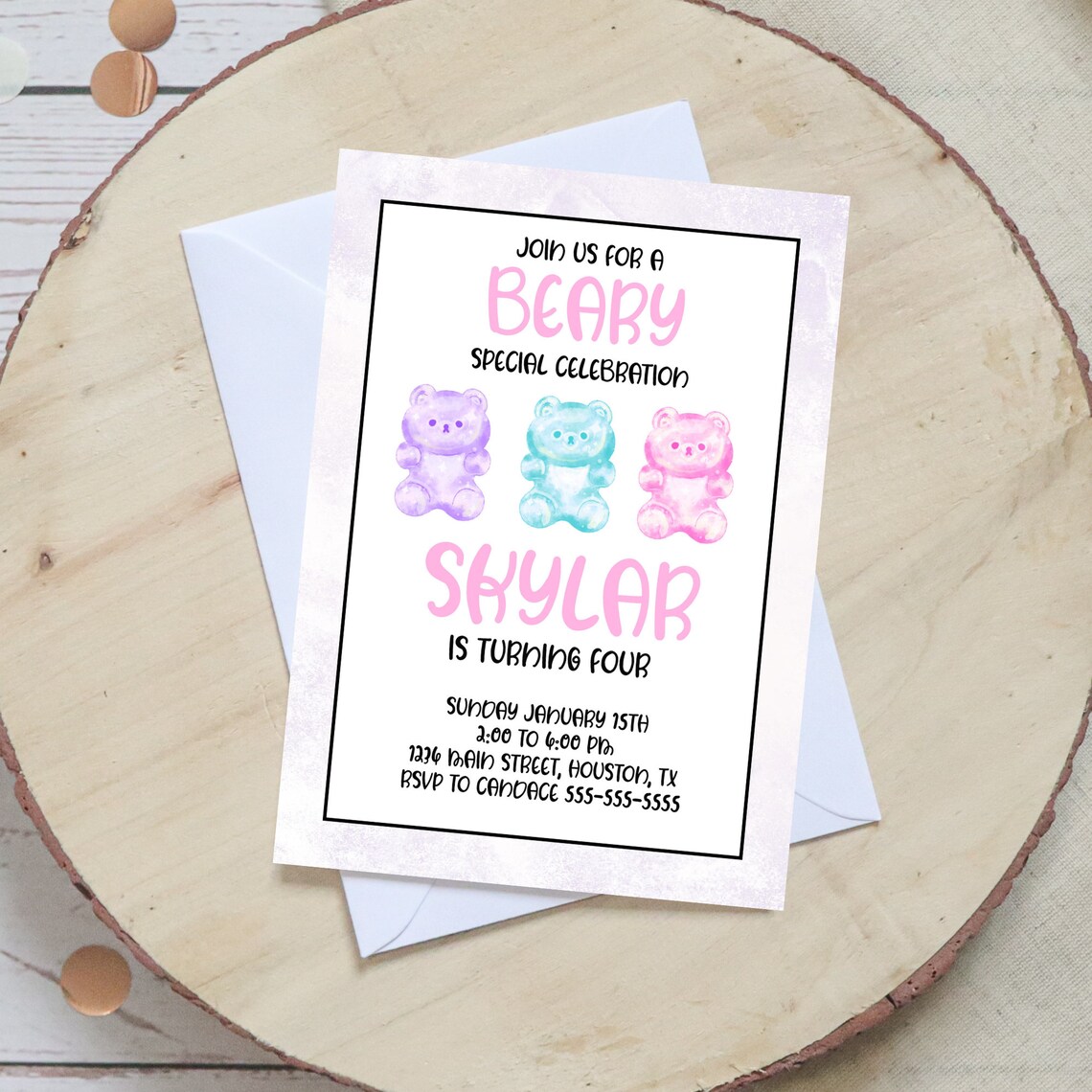 Gummy Bear Birthday Party Invitation Instant Digital Download - Etsy