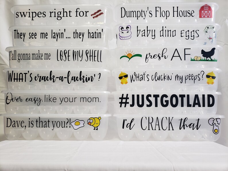 Custom Reusable Plastic Egg Carton With Funny Sayings Etsy
