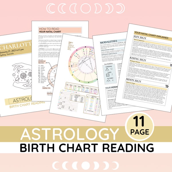 Personalized Natal Chart Reading, Astrology Gifts for Her, Custom Birth Chart Reading, Astrology Reading Printable, Birthday Gift for Women