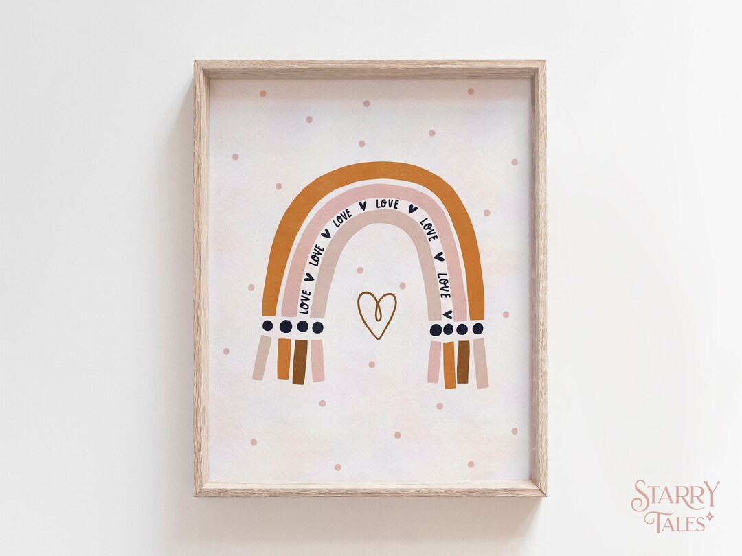 Neutral Boho Rainbow Nursery Art Print (digital Download) - Etsy