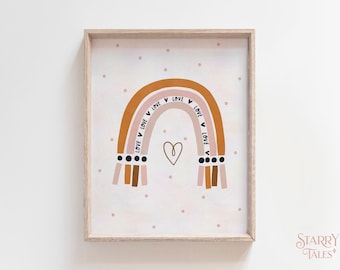 Neutral Boho Rainbow Nursery Art Print (Digital Download)