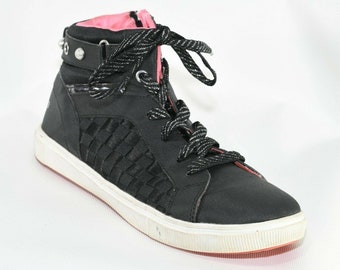 Skechers Street Shoutouts Black/Pink High Zipper Shoes 84775L (Kids Size US 6)