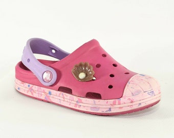CROCS Pink/Purple Girls Shoes Clogs Kids (Size J1)